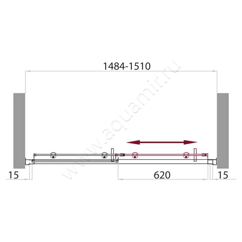 Душевая дверь в нишу BelBagno UNO UNO-BF-1-150-C-Cr размеры