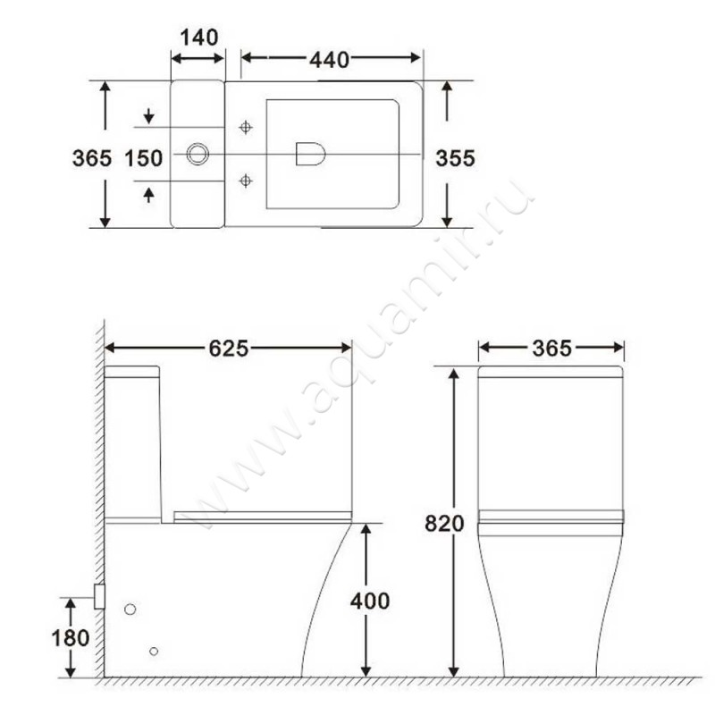 Унитаз напольный BelBagno MARMI BB052CPR размеры