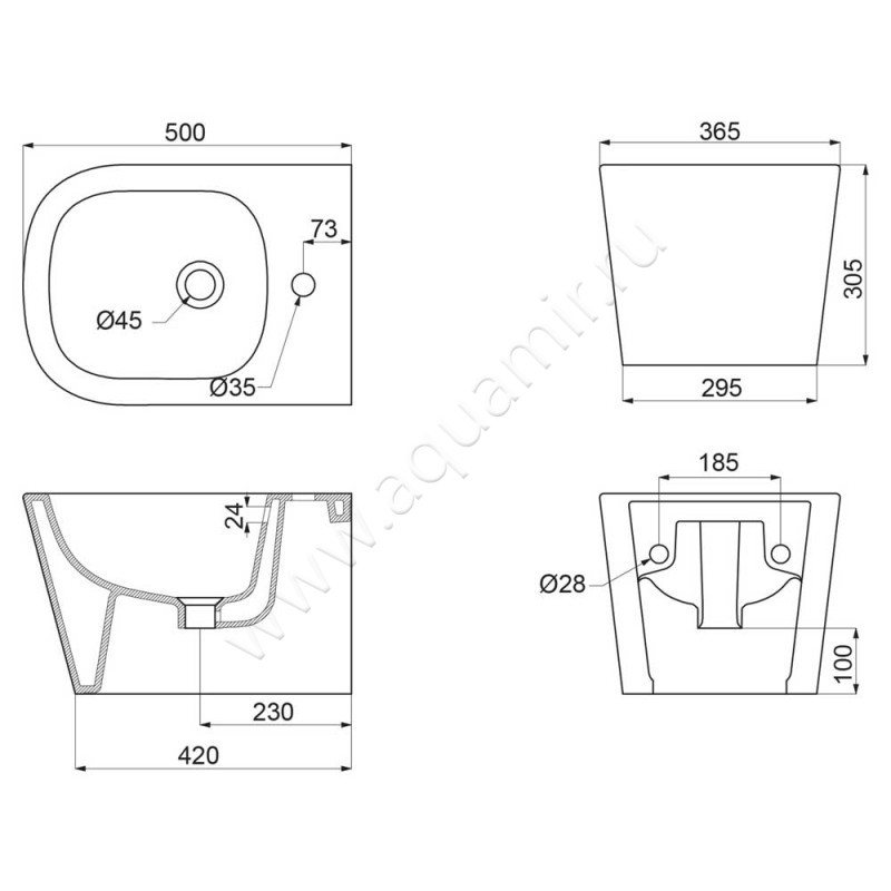 Биде подвесное BelBagno Albano BB120BH размеры