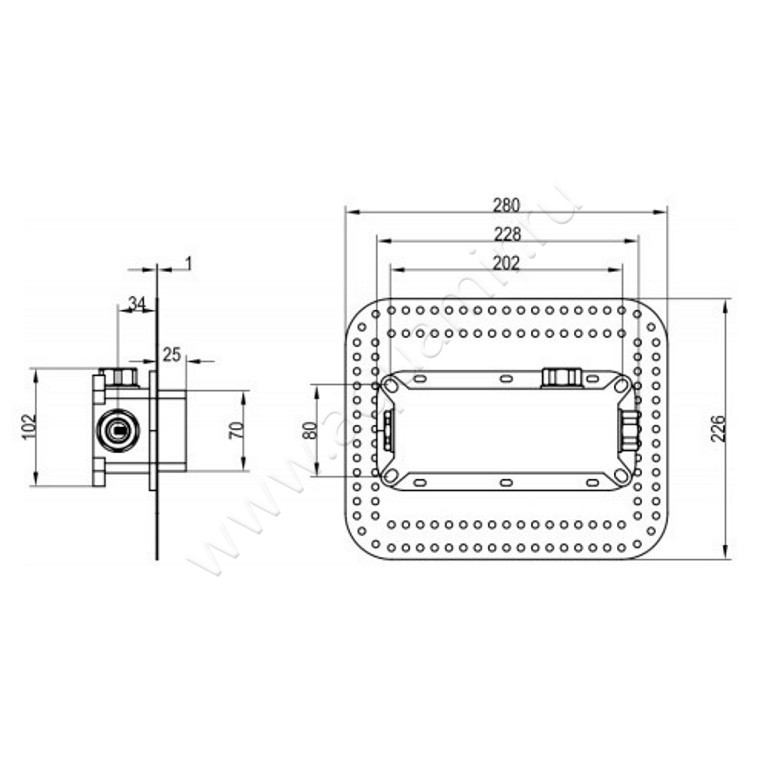 Скрытая часть Villeroy & Boch Universal TVW00015200000 размеры