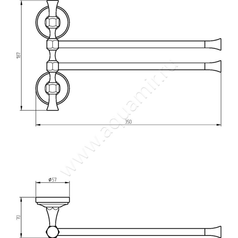 Полотенцедержатель Migliore Fortuna 27675 размеры