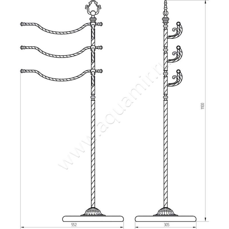 Полотенцедержатель Migliore Edera 16957 размеры