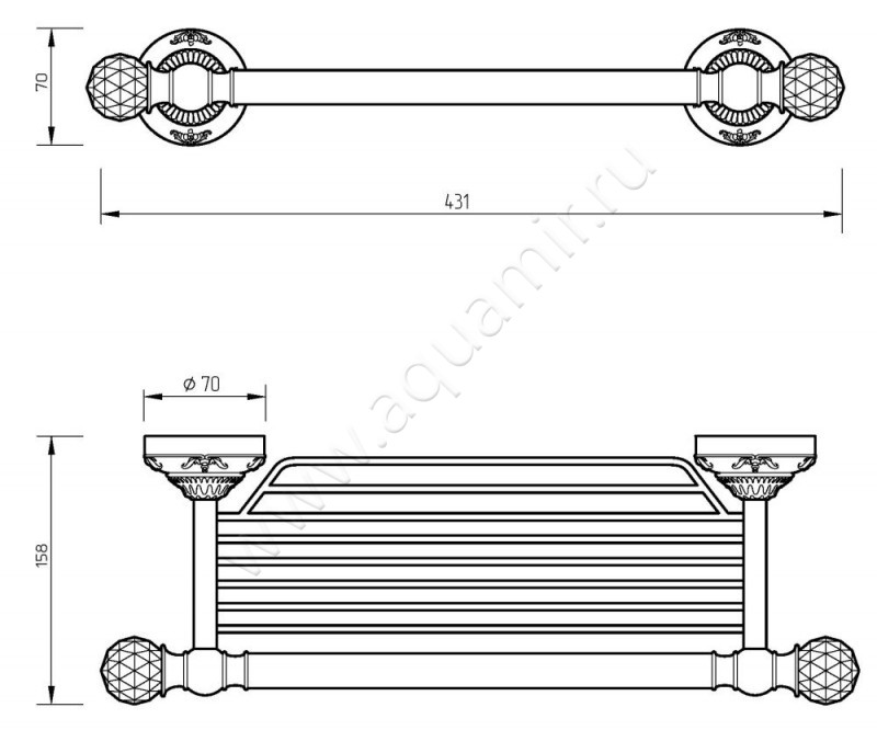 Полотенцедержатель Migliore Cristalia 16840 размеры