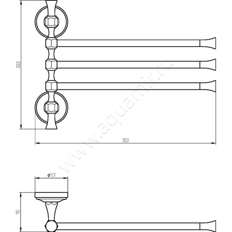 Полотенцедержатель Migliore Fortuna 27678 размеры