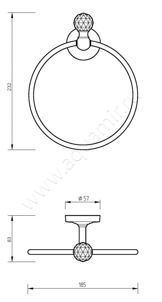 Полотенцедержатель Migliore Amerida 16599 размеры
