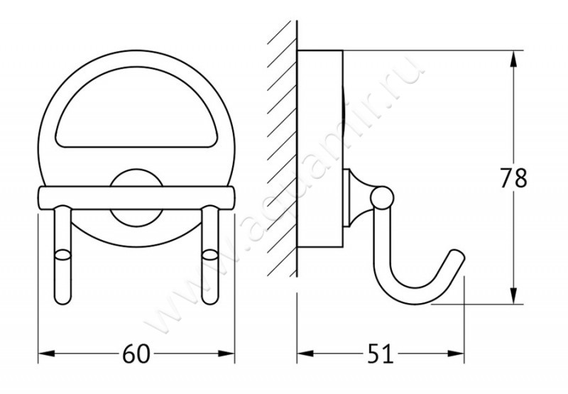 Крючок двойной FBS Luxia LUX 002 размеры
