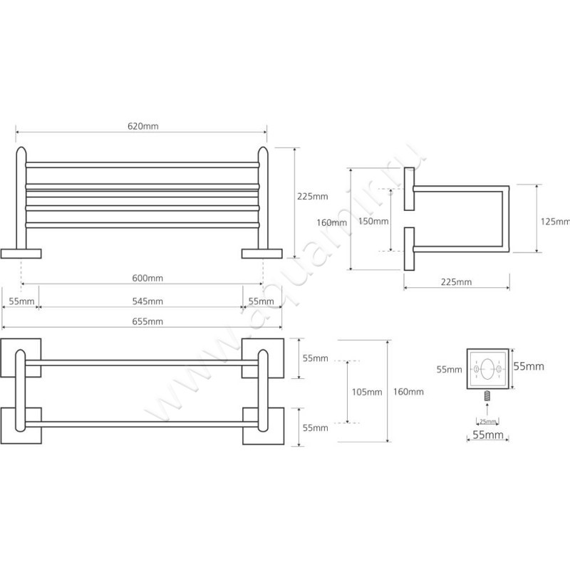Полка для полотенец Bemeta Beta 132205102 размеры