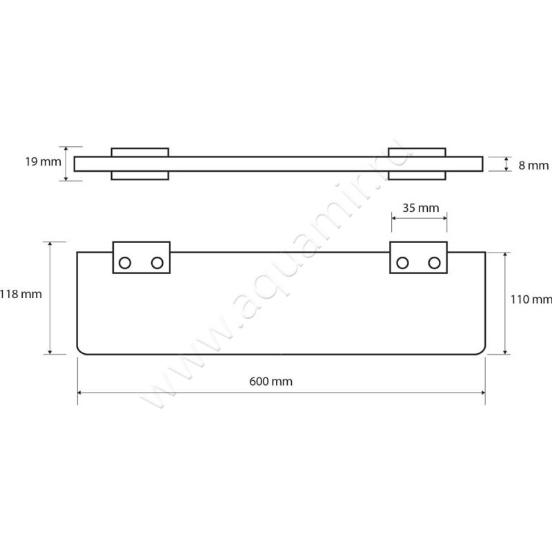 Полка под зеркало Bemeta Nero 135002240 размеры