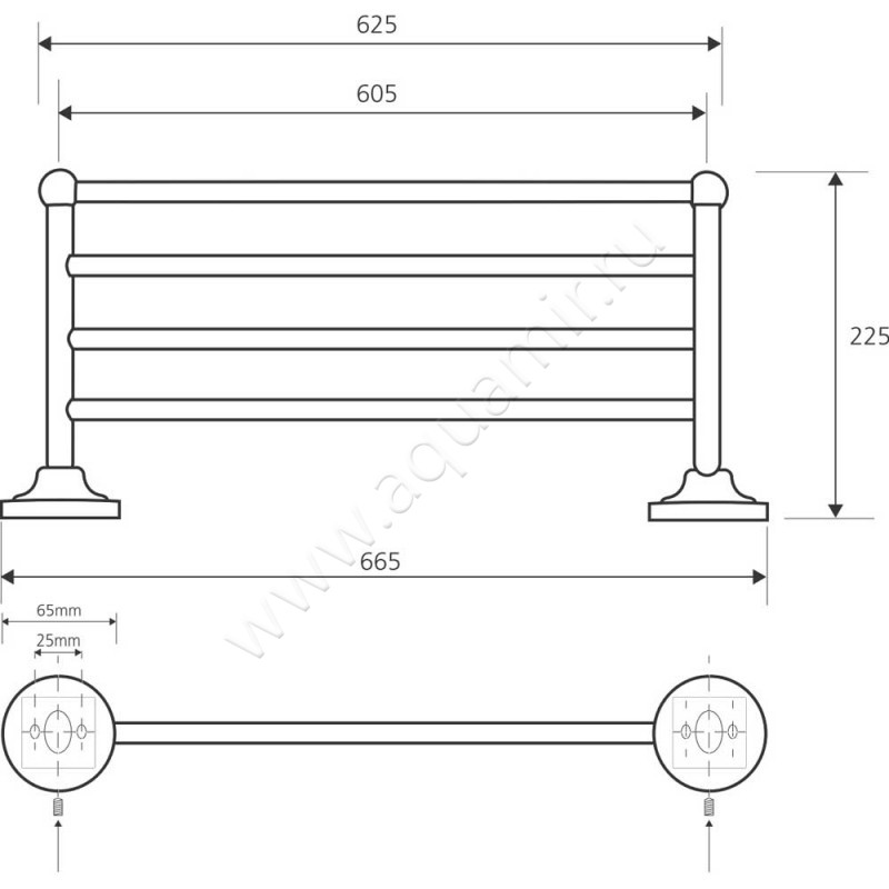 Полка для полотенец Bemeta Retro 144102187 размеры