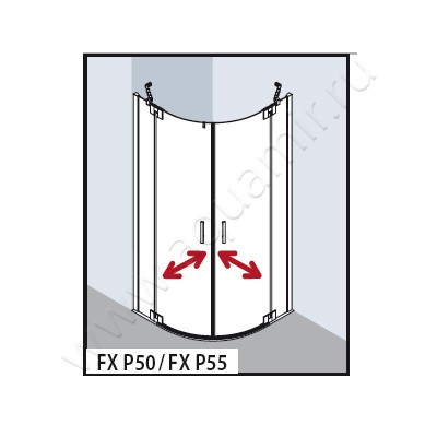 Душевой уголок с маятниковыми дверями Kermi Filia XP FXP5010020VAK размеры