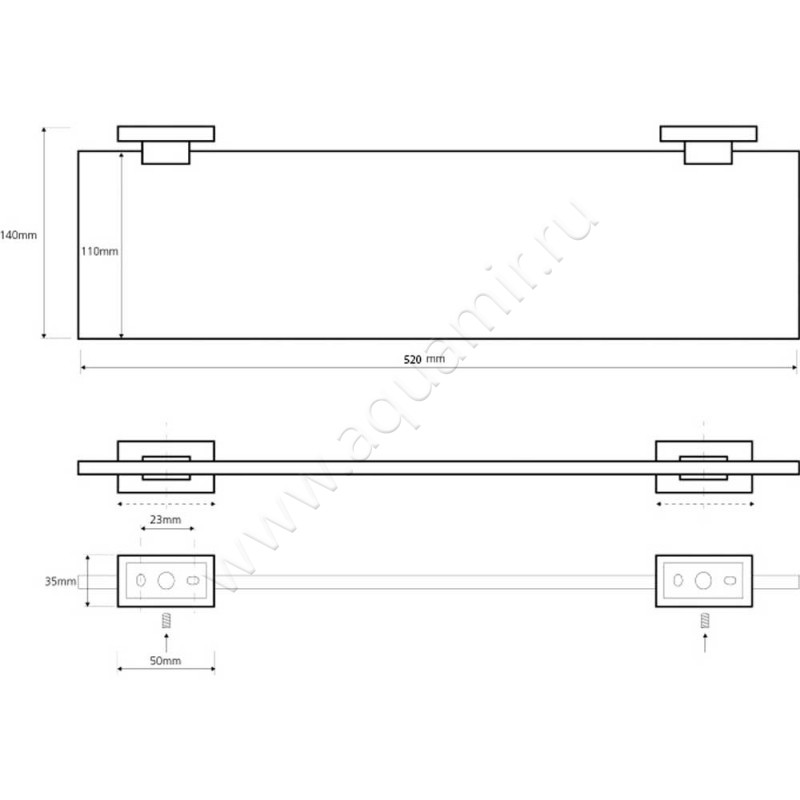 Полка под зеркало Bemeta Plaza 118102042 размеры