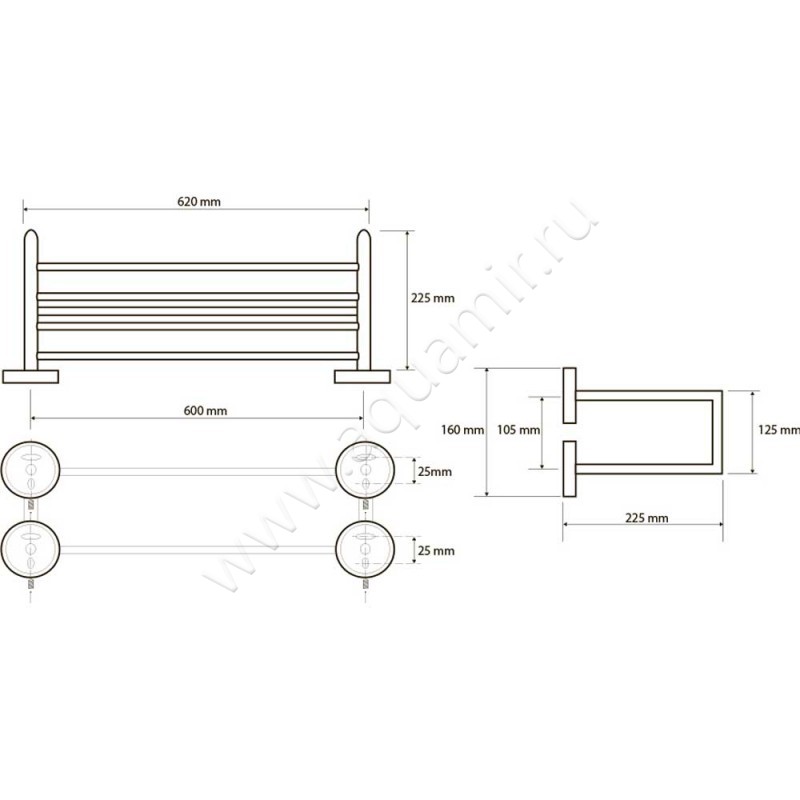 Полка для полотенец Bemeta Neo 104205105 размеры