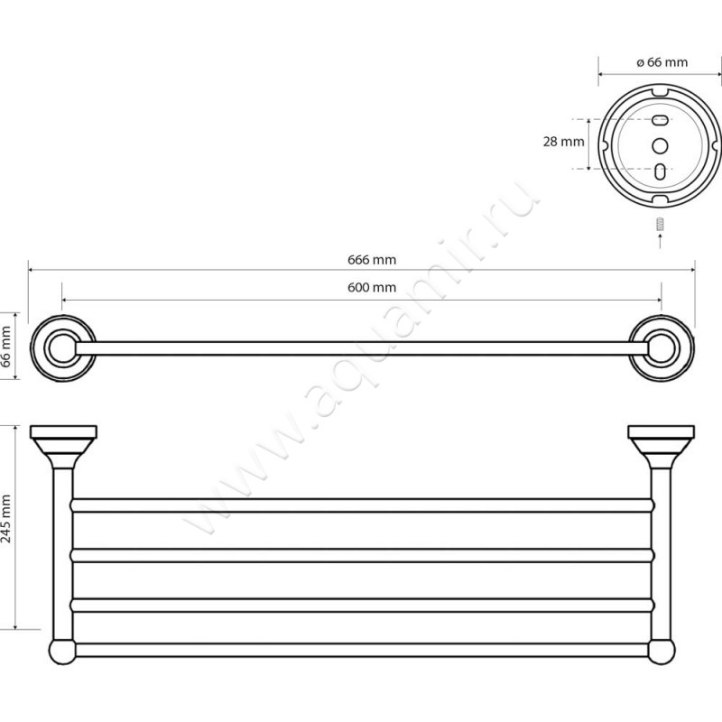 Полка для полотенец Bemeta Kera 144702187 размеры