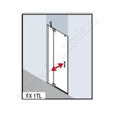 Маятниковая душевая дверь в нишу с фиксированным элементом Kermi Filia XP FX1TL09020VAK размеры