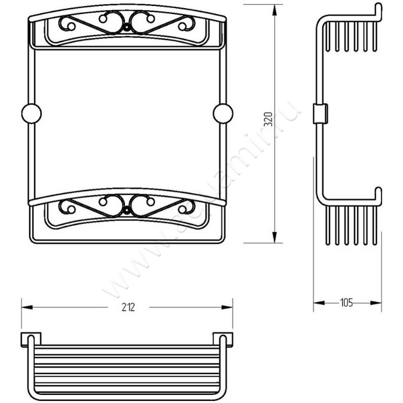 Полка для душа Migliore Complementi 22050 размеры