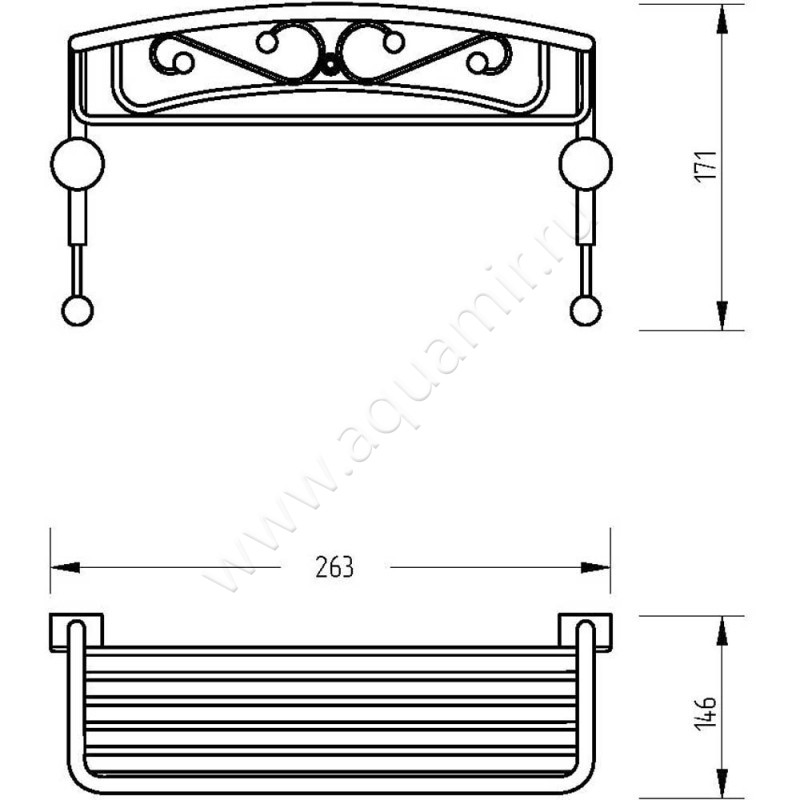 Полка для душа Migliore Complementi 22027 размеры