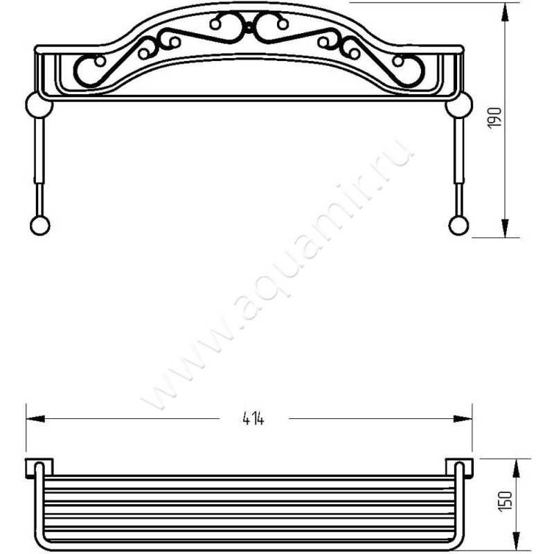 Полка для душа Migliore Complementi 22024 размеры