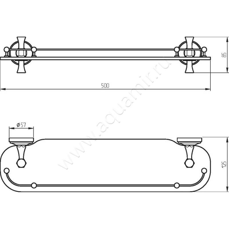 Полка под зеркало Migliore Fortuna 27668 размеры