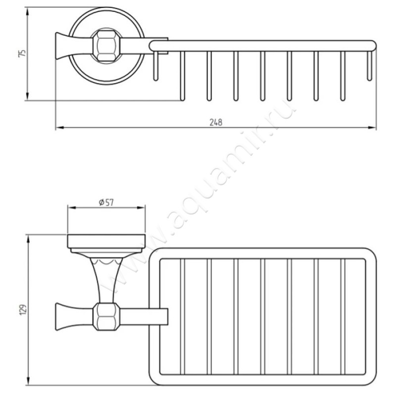 Мыльница подвесная Migliore Fortuna 27700 размеры
