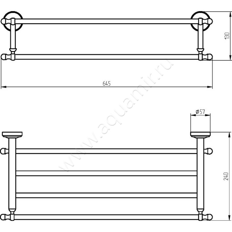 Полка для полотенец Migliore Mirella 17249 размеры