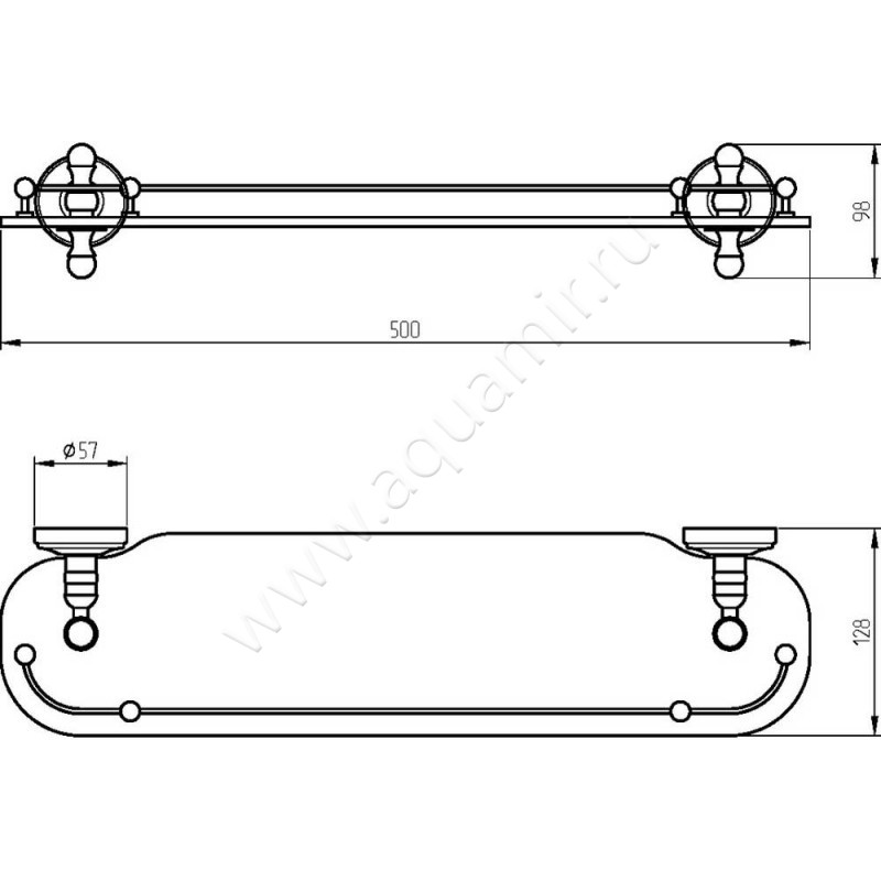 Полка под зеркало Migliore Mirella 17247 размеры