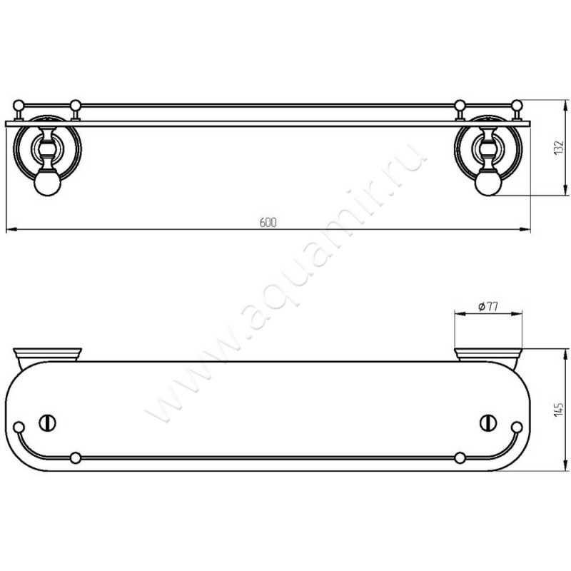 Полка под зеркало Migliore Provance 17666 размеры