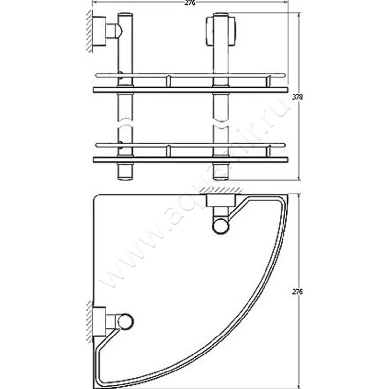Полка для душа FBS Esperado ESP072 размеры