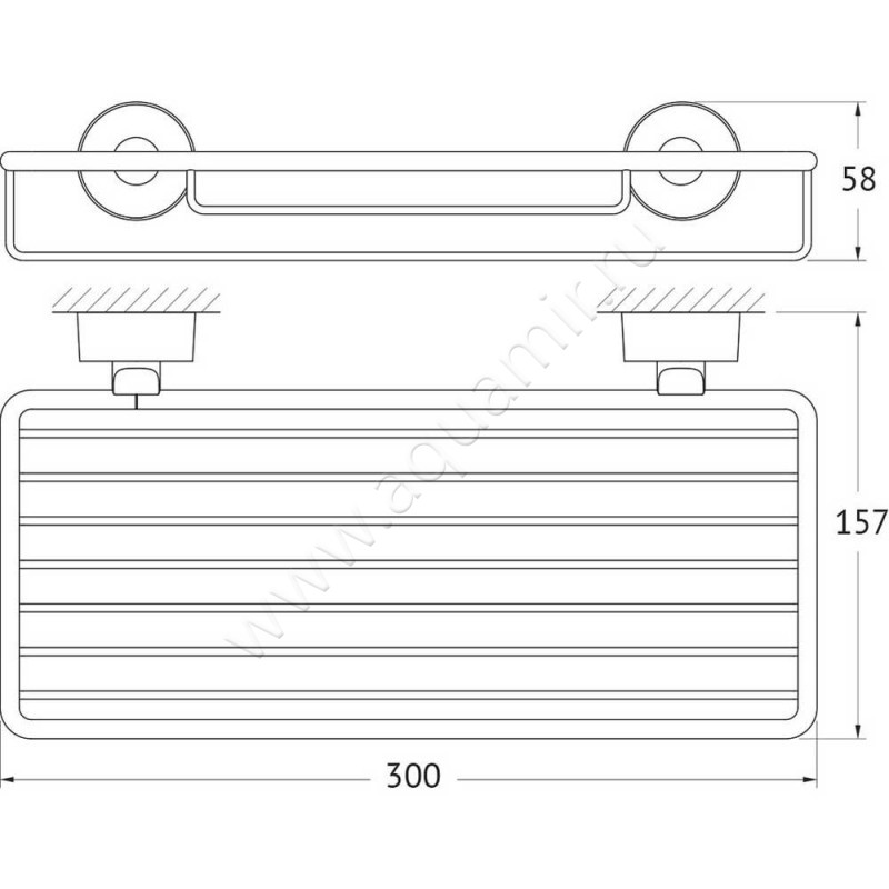 Полка для душа FBS Nostalgy NOS049 размеры
