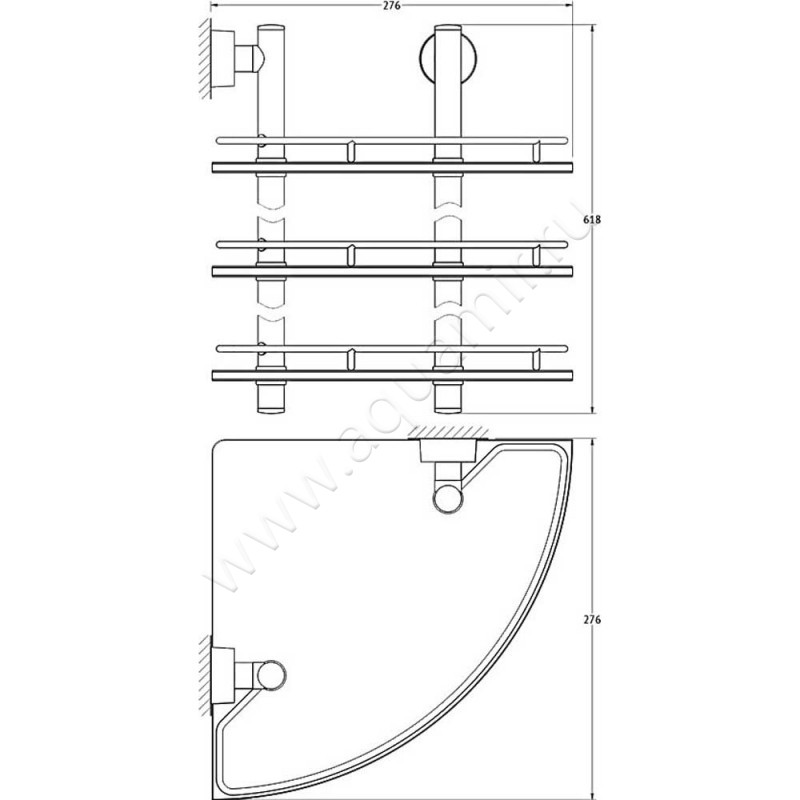 Полка для душа FBS Nostalgy NOS073 размеры