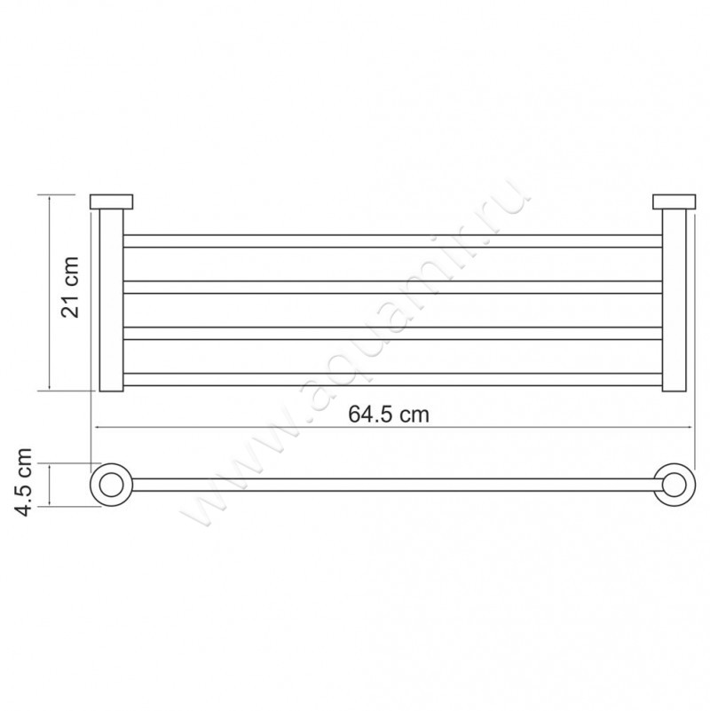 Полка для полотенец Wasserkraft Donau K-9411 размеры