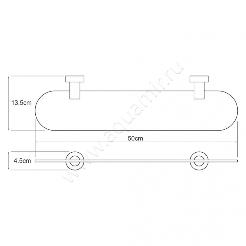 Полка под зеркало Wasserkraft Donau K-9424 размеры