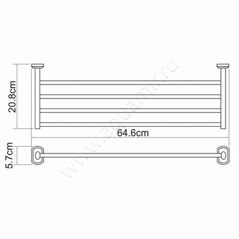 Полка для полотенец Wasserkraft Oder K-3011 размеры