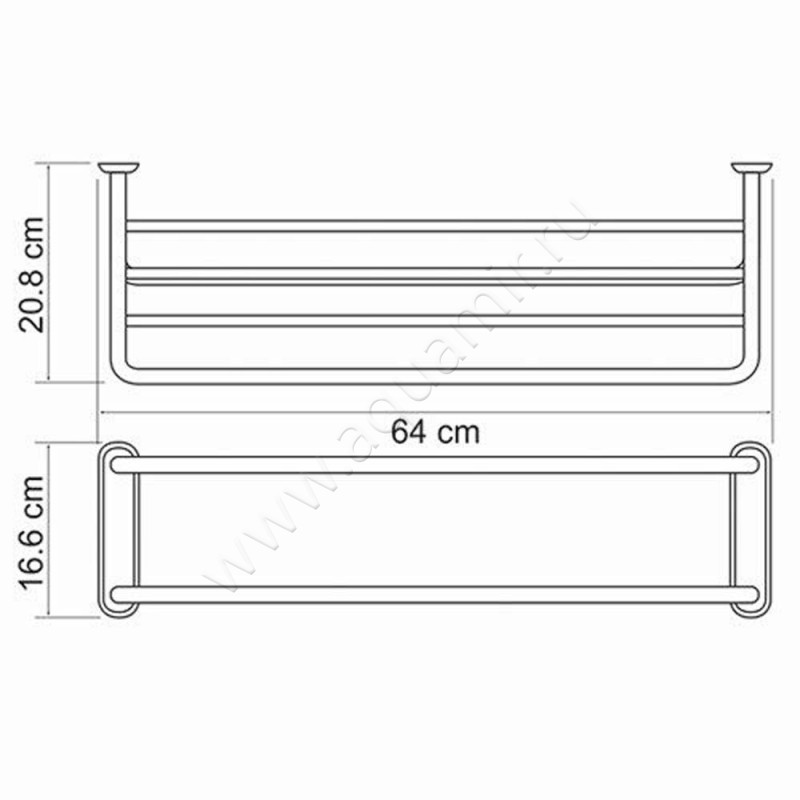 Полка для полотенец Wasserkraft K-888 размеры