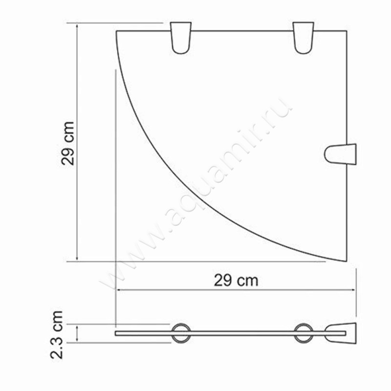 Полка для душа Wasserkraft K-533 размеры