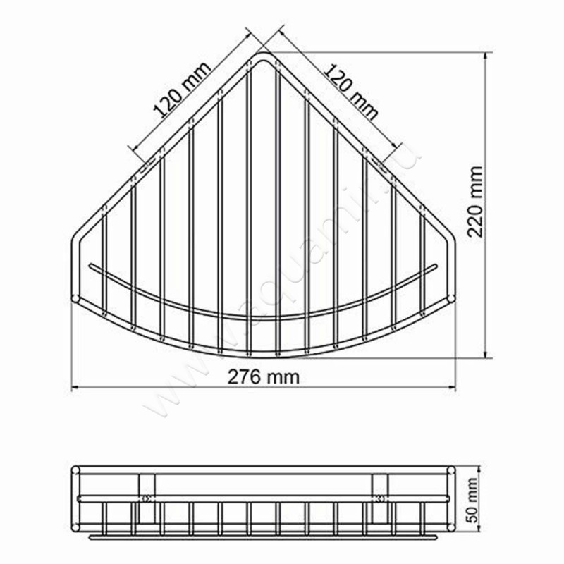 Полка для душа Wasserkraft K-1211 размеры