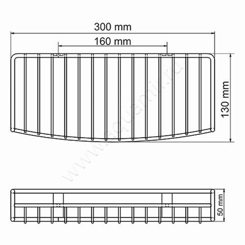 Полка для душа Wasserkraft K-1611 размеры