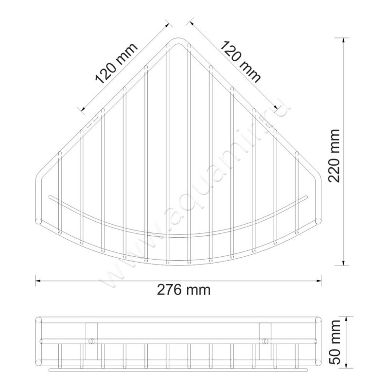 Полка для душа Wasserkraft K-1711 размеры