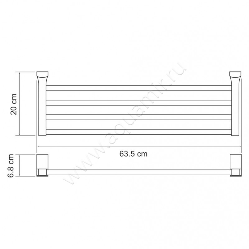 Полка для полотенец Wasserkraft Leine White K-5011WHITE размеры