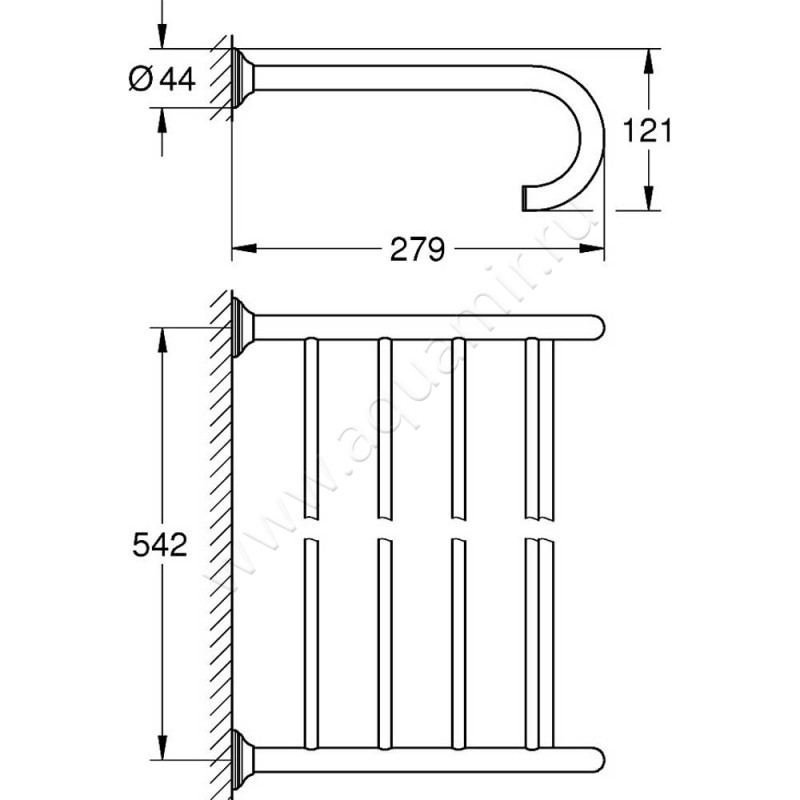 Полка для полотенец Grohe Essentials Authentic 40660EN1 размеры