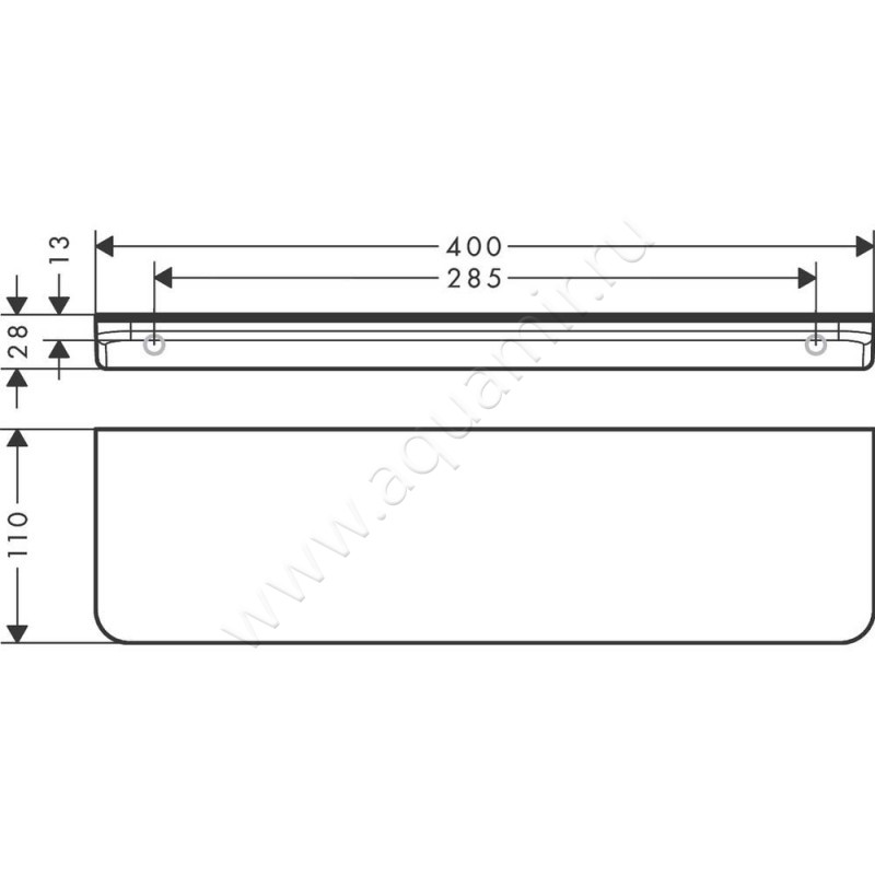 Полкa для душа Hansgrohe Axor Universal Circular 42844670 размеры