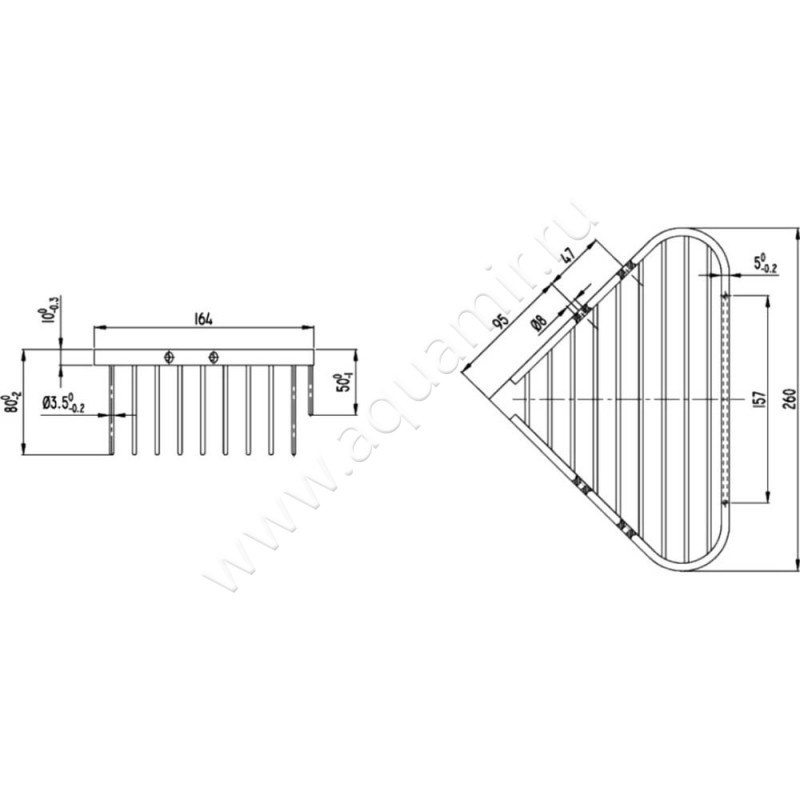 Полкa для душа Villeroy & Boch Elements Tender TVA15100900061 размеры