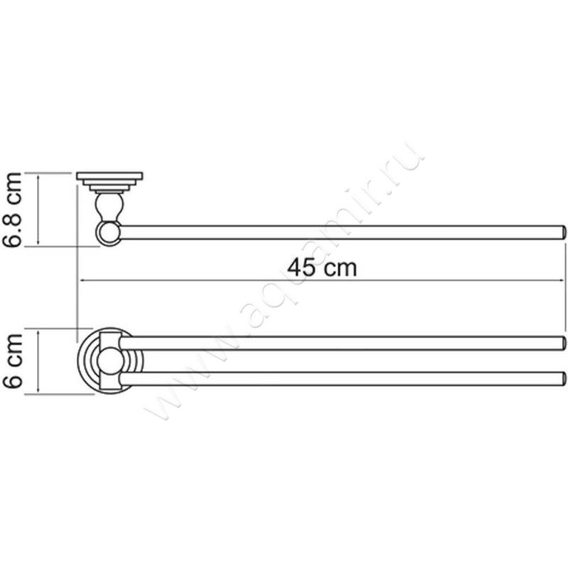 Полотенцедержатель Wasserkraft Ammer K-7031 размеры