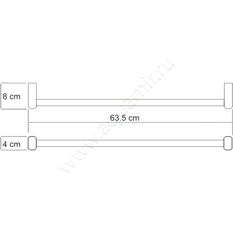 Полотенцедержатель Wasserkraft Berkel K-6830 размеры