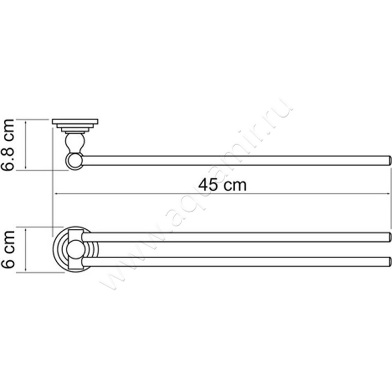 Полотенцедержатель Wasserkraft Isar K-7331 размеры