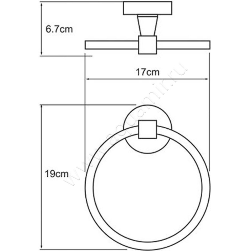 Полотенцедержатель Wasserkraft Isen K-4060 размеры
