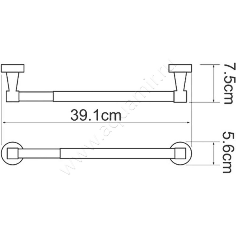 Полотенцедержатель Wasserkraft Isen K-4091 размеры