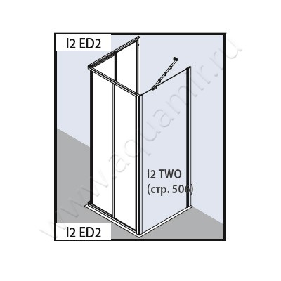 Раздвижная душевая дверь для комбинации с ответной частью Kermi Ibiza 2000 I2ED2080181AK размеры