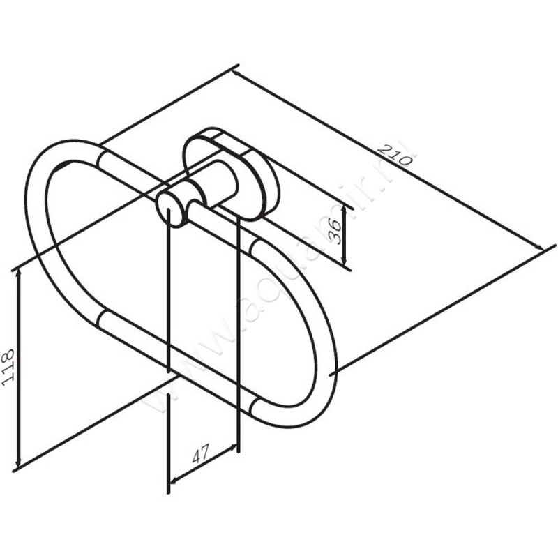Полотенцедержатель AM.PM Sense A7434400 размеры