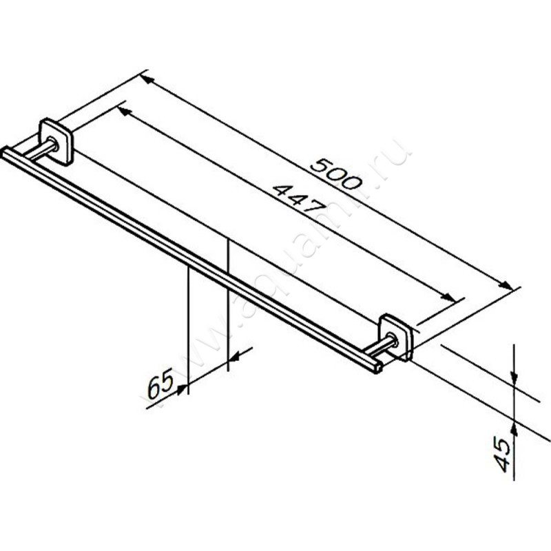 Полотенцедержатель AM.PM Gem A90346400 размеры