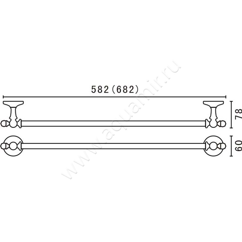 Полотенцедержатель Art&Max Antic Crystal AM-E-2624SJ-Do размеры